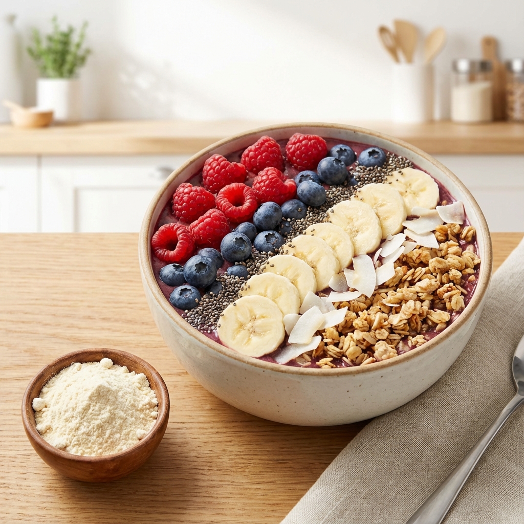 Smoothie bowls with fruit