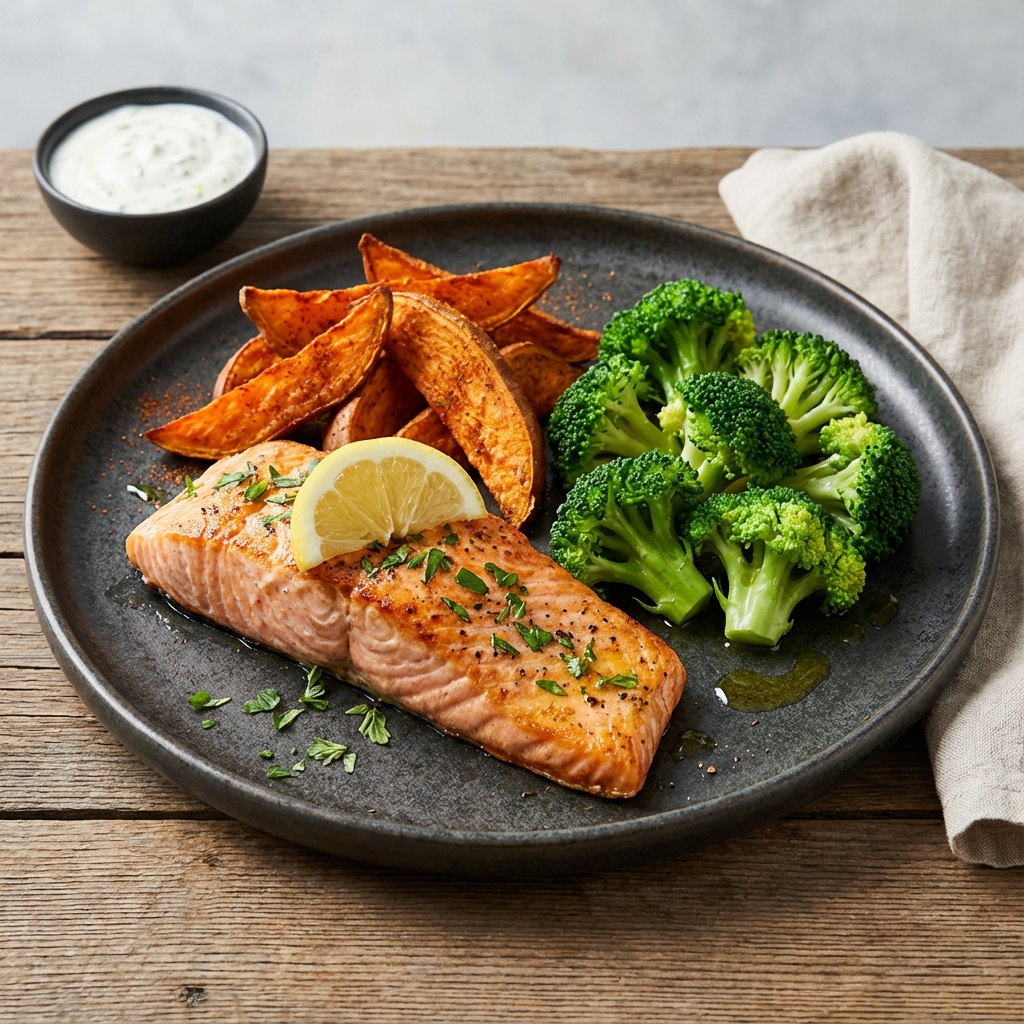 Grilled salmon for muscle mass